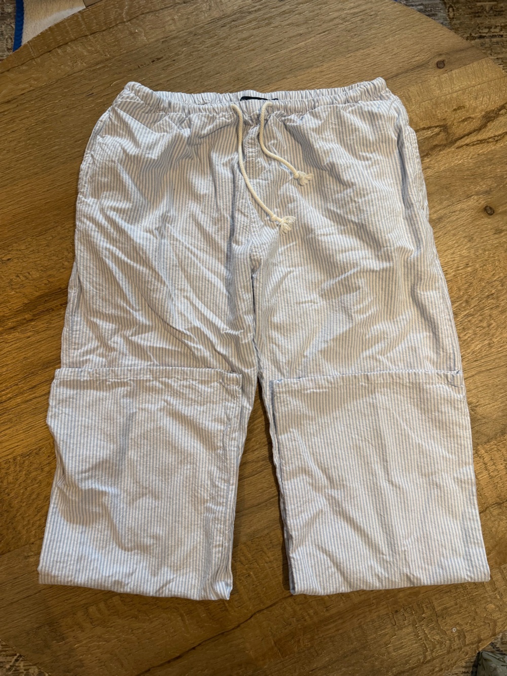 Brandy Melville Light Blue & White Striped Pants